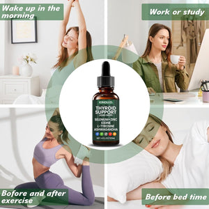 Thyroid Support Drops | Selenium Zinc Iodine L-Tyrosine Ashwagandha Liquid Drops, Thyroid Bloom Support | Body Balance & Support - 4 FL.OZ (1)