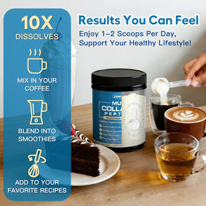 ZEBORA Multi Collagen Peptides Powder with Probiotic for Gut Health, Hydrolyzed Collagen with Digestive Enzymes, Prebiotics for Women, Support Digestive Health, Skin, Hair, Joints, Non-Gmo,35 Servings