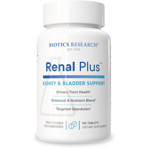Biotics Research Renal plus – Botanical, Glandular and Nutritional Support for Optimal Renal Function. Kidney Health & Supports Urological Function –Ulva Ursi, Buchu Leaf, Echinacea, Cranberry–180Tabs