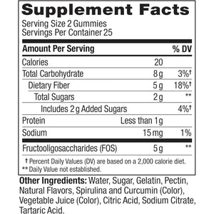Olly, Fiber Gummy Rings, 5G Fos Prebiotic Fiber, Digestive Health Supplement,* Strawberry Watermelon Flavored, 25 Day Supply, 50 Count