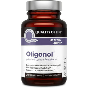 Quality of Life Oligonol Premium anti Aging Supplement - Promotes Cardiovascular Health, Circulation & Youth, Includes Antioxidants - Lychee Fruit Extract - 30 Vegicaps