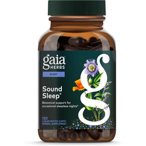 Gaia Herbs Sound Sleep - Sleep Support Supplement - Herbal, Plant-Powered Support for Calm & Relaxation* - Valerian Root, Passionflower & More - 120 Vegan Liquid Phyto-Capsules (40 Servings)