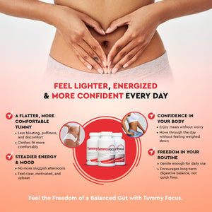 JJ Smith Tummy Focus – Digestive Cleanse Supplement with Ozonated Oxygenated Magnesium – Supports Digestion, Regularity, Bloating, Gut Balance, Nutrient Absorption, Energy & a Flatter Belly