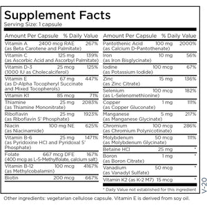 Metabolic Maintenance the Big One Multivitamin with Iron - Multivitamin for Women and Men with Vitamin A, C, E, Minerals, Methylated B Complex, Multi Vitamin - 90 Capsules