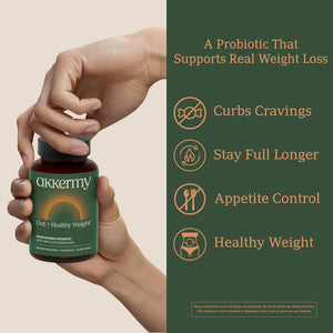Akkermansia Probiotic for Appetite Suppressant & Craving Control | Increases GLP-1 for Weight Loss | 60 Day Supply | Made in USA | Bacillus Coagulans, B2, D3 & Chromium | SIBO Friendly, Vegan