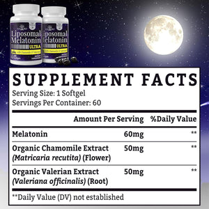 Fogoro Melatonin 60Mg-Fall Asleep Faster, Stay Asleep Longer,High Dose, 60 Count(Pack of 2)