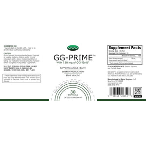 Gg-Prime™ Geranylgeraniol Supplement – 150Mg Gg-Gold® from Annatto – Supports Coq10 Production, Muscle & Bone Health – 30 Softgels