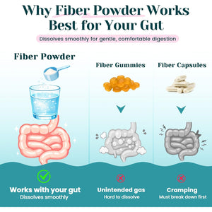 6-In-1 Daily Prebiotic Fiber Powder for Gut & Digestive Health, GLP-1 Friendly, Sugar Free Fiber Supplement Powder with Probiotics, Collagen Peptides & Electrolytes - for Women & Men - 7.8 OZ