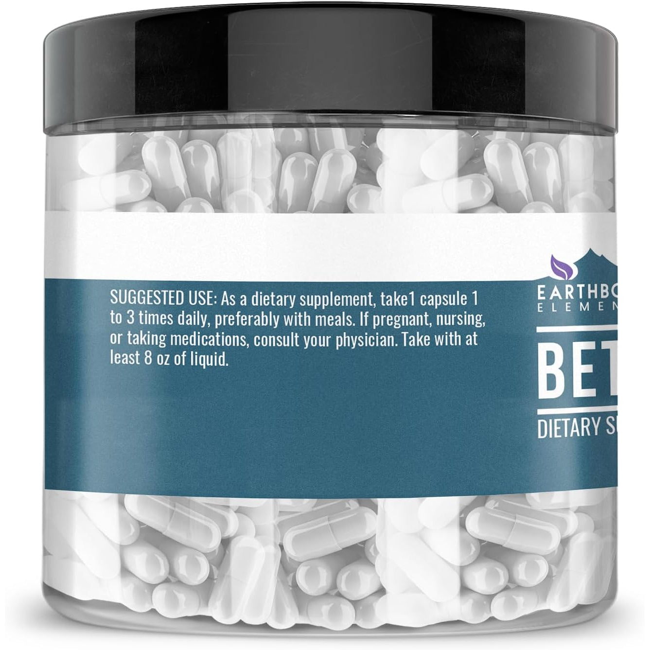 Earthborn Elements Betaine HCL, 200 Capsules, Lab-Tested, No Filler or Additives