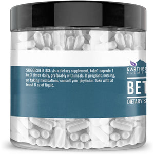 Earthborn Elements Betaine HCL, 200 Capsules, Lab-Tested, No Filler or Additives