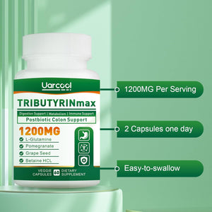 Tributyrinmax Supplement 1200Mg for Gut Health,Vegan,Butyrate Gut Health Supplement for Digestive, Leaky Gut, Colon, Microbiome - 60 Softgels