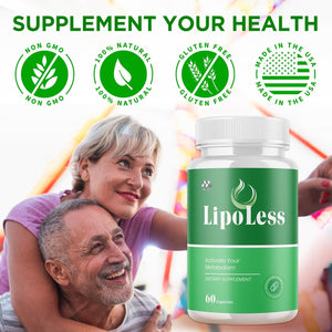 Lipoless Capsules, Official Lipo Less Supplement Pills with All Natural Ingredients, Advanced Formula for Optimal Health & Wellness Support with Premium Vitamins for Active Women & Men (60 Capsules)