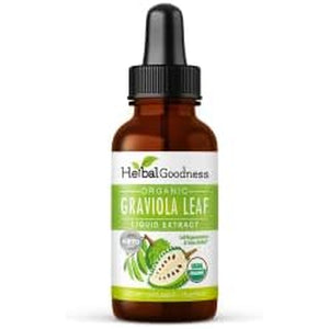 Herbal Goodness Organic Soursop Graviola Leaf Extract 1Oz – 15X Concentrated Guanabana Liquid Tincture | USDA Organic & Kosher Certified | Supports Cell and Immune Wellness | Soursop Bitters Liquid