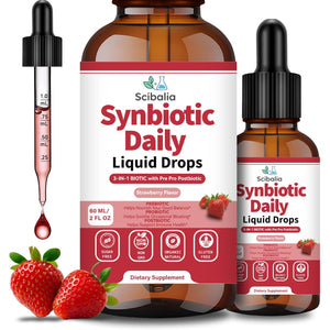 Synbiotic Probiotic Prebiotic Post -Biotic Liquid Drops, Advanced 3-In-1 60 Billion CFU 10 Strains W/Immune Tributyrin Postbiotic for Gut Health & Digestive Support, Daily Complete Immune, Women Men