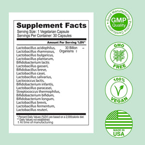 ASULABS® Formula Probiotica Avanzada Con 18 Cepas Probioticas Clinicamente Seleccionadas Para Ayudar a Eliminar Los Malestares Digestivos. Para Hombres Y Mujeres. Capsulas Vegetarianas.