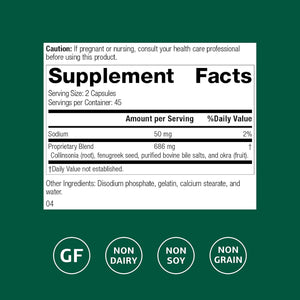 Standard Process Fen-Cho - Digestive & Gut Health Supplement - Gluten-Free, Non-Dairy & Non-Soy - 90 Capsules (45 Servings)