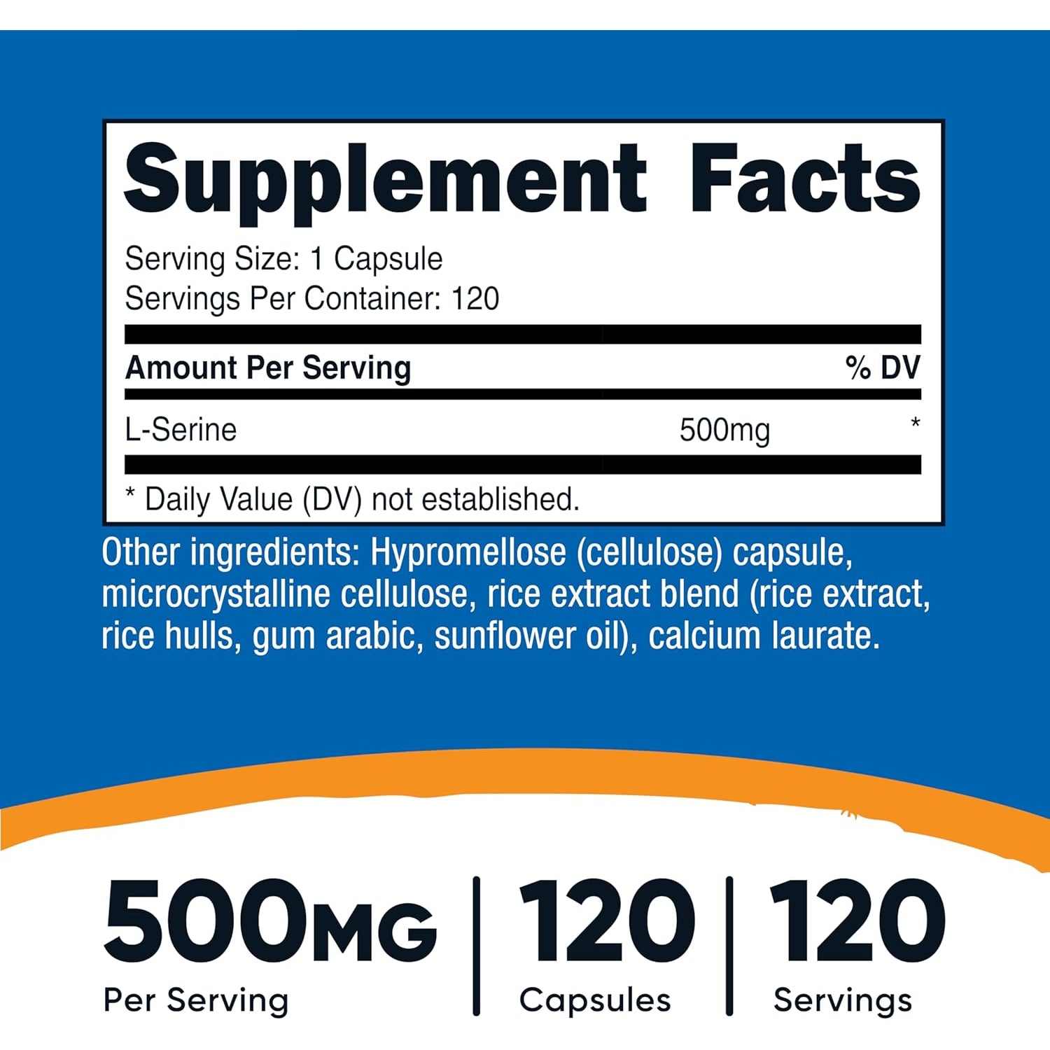 Nutricost L-Serine 500Mg, 120 Capsules, 120 Servings - Vegetarian Capsules, Non-Gmo, Gluten Free