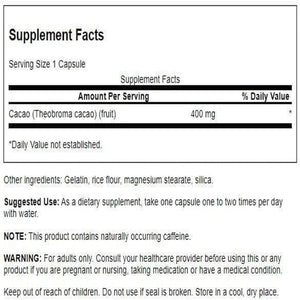 Swanson Full Spectrum Cacao (Raw Cocoa) - Herbal Supplement Promoting Mild Energy Support - Traditional Whole Fruit Formula - (60 Capsules, 400Mg Each)