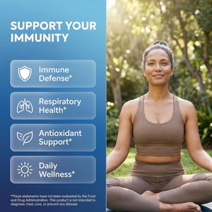 Clean Nutraceuticals Immune Defense Support Supplement 8 in 1 with Zinc 50Mg Quercetin, VIT C 1000Mg, Vitamin D3 5000 IU, Elderberry, Ginger - Immunity System Booster for Adults, Vegan - 60 Count