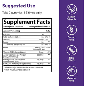 Justified Laboratories Ultra Quick Keto ACV Gummies Extreme (2000 Mg) - 60 Count - Formulated with Apple Cider Vinegar, Folate & Vitamin B12 - Non-Gmo, Vegan, Gluten Free - 30 Servings
