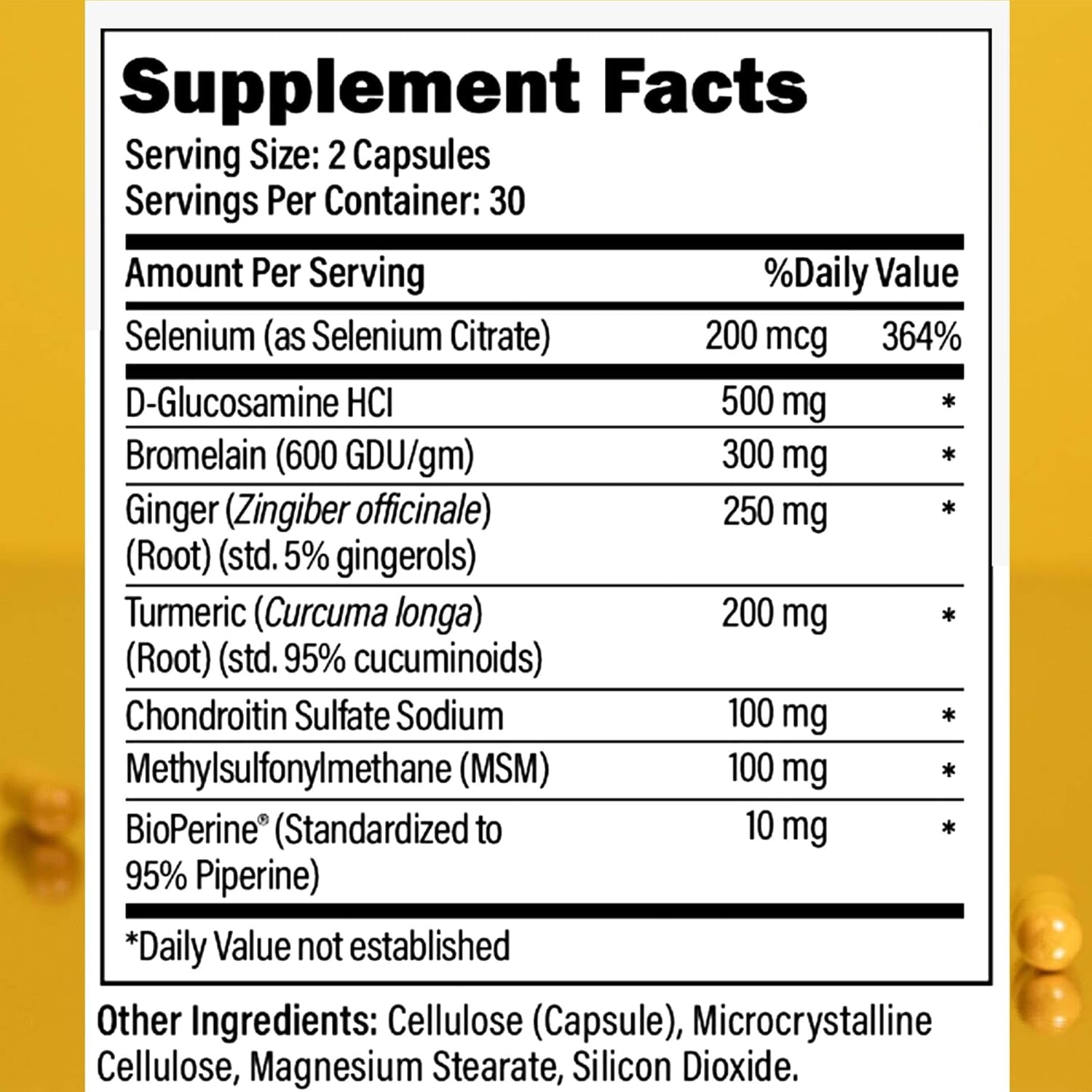 Total Joint Support Supplement - Joint Supplements for Men | Glucosamine, Chondroitin, Selenium & Bromelain | 60 Capsules, Joint Supplement Made in USA