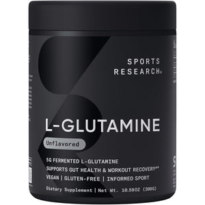 Sports Research L-Glutamine - Workout Recovery, Immune Health & Gut Health Support - 5 G per Serving - 10.58 Oz