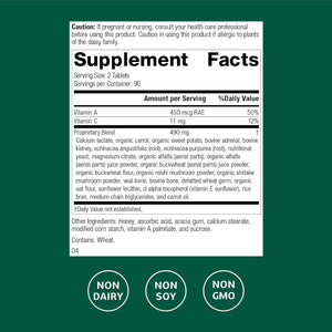 Standard Process Cataplex A-C - Supplement for Immune & Healthy Cell Support with Vitamins C & a - Aids Eye Health - Contains Ingredients with Antioxidant Activity - 180 Tablets (90 Servings)