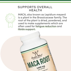 Maca Root Capsules for Women and Men, 300 Count (1,000Mg of Black, Red, Yellow Maca Powder per Serving) Grown in Peru (For Energy, Performance, Motivation) by Double Wood