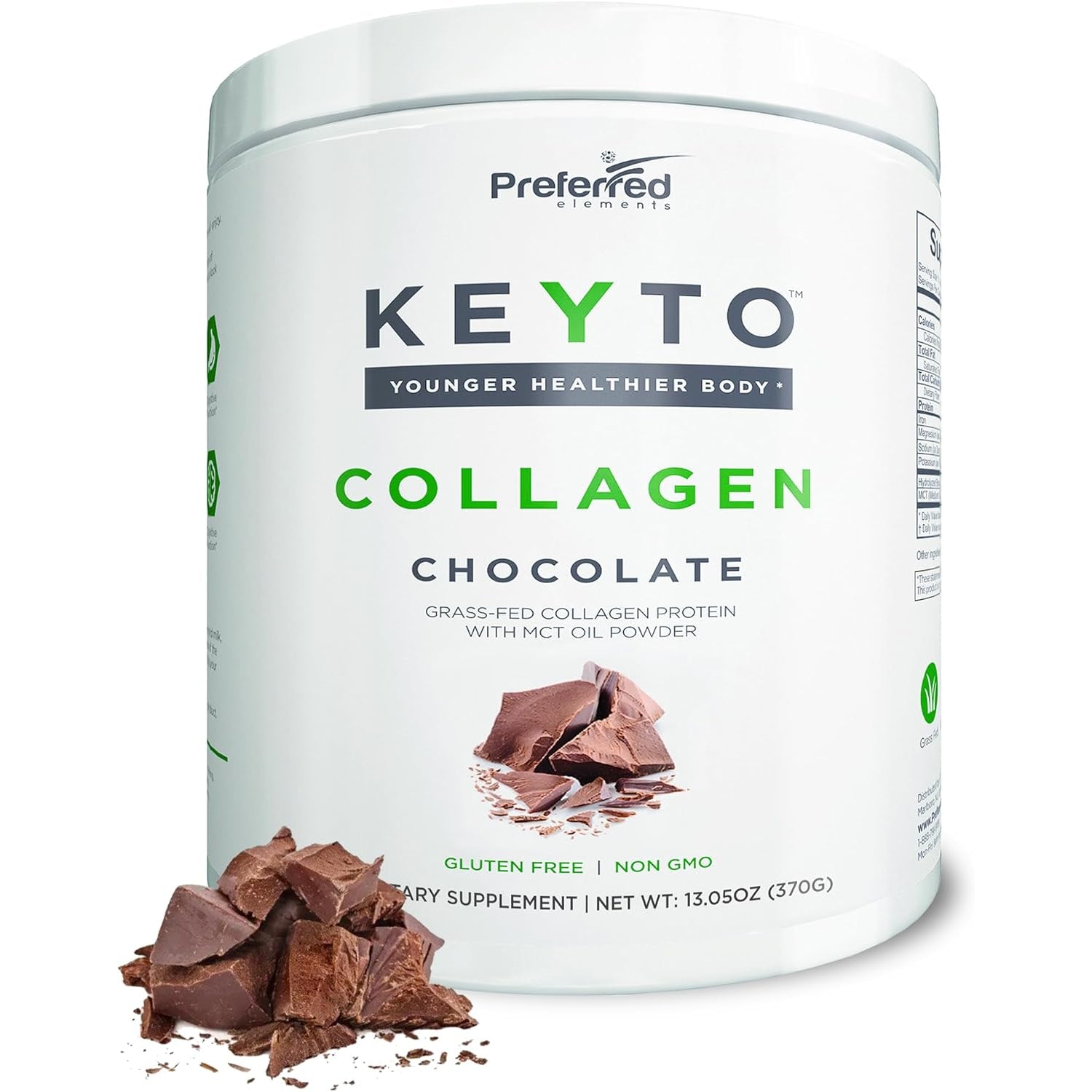 Keto Collagen Protein Powder with MCT Oil – Keto and Paleo Friendly Grass Fed and Pasture Raised Hydrolyzed Collagen Peptides – Fits Low Carb Diet and Keto Snacks – KEYTO Chocolate Flavor