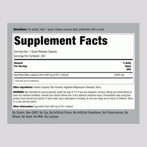 Piping Rock Beet Root Powder Capsules | 320 Pills | Herbal Extract Supplement for Men and Women | Beta Vulgaris | Non-Gmo, Gluten Free