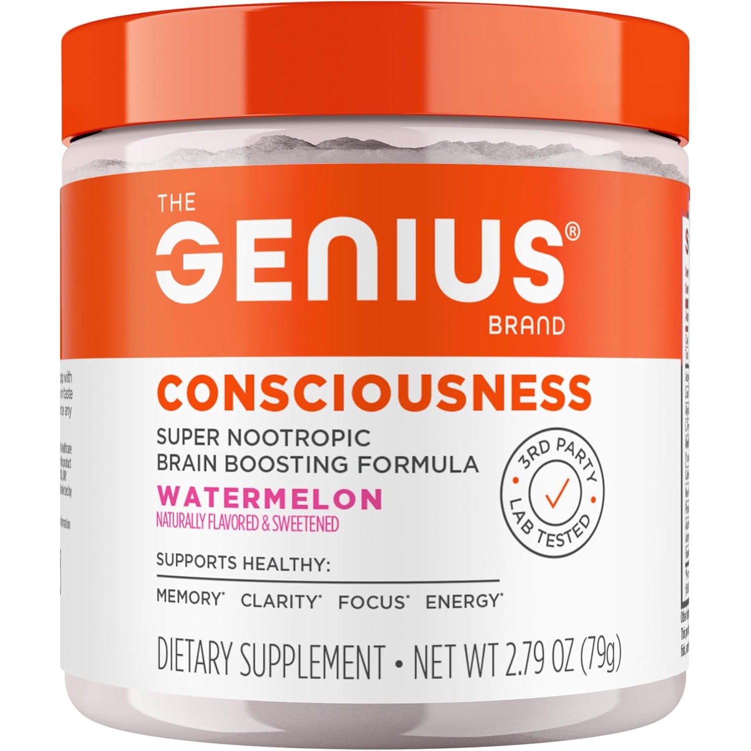 Genius Consciousness - Premium Nootropic Powder for Focus, Memory & Mental Clarity - Alphasize, Neurofactor, Lion’S Mane & Dynamine - Natural Brain Booster for Studying, Work & Creativity – Watermelon