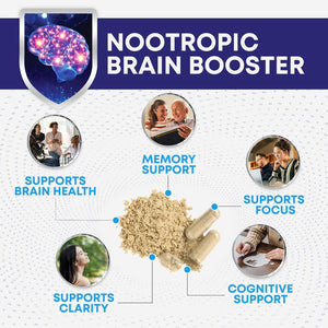 Brain Memory Supplement Pills - 3X Strength Nootropics for Concentration, Clarity & Focus Support - Brain Health Cognitive Vitamins with Bacopa, Phosphatidylserine & DMAE, Brain Booster - 240 Capsules