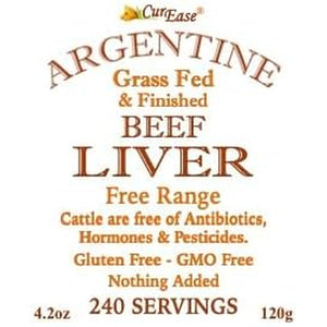 Curease Beef Liver Powder - Argentine Grass Fed & Finished - Undefatted - 4.2 Oz 240 Servings