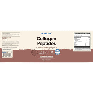Nutricost Collagen Peptides Powder 1LB (454 G) (Chocolate) - Grass Fed Bovine Collagen Hydrolysate