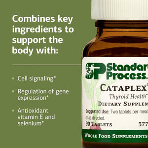 Standard Process Cataplex E - Thyroid Health Support with Antioxidant Vitamin E & Selenium - Endocrine Gland Health Support - Gluten-Free, Non-Dairy & Non-Soy - 90 Tablets (45 Servings)
