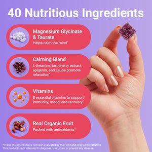 Moonbrew Natural Sleep & Vitamin Gummies for Adults - Melatonin-Free Sleep Aid Gummy with Magnesium (Glycinate & Taurinate), L-Theanine & 8 Essential Vitamins, 17 Real Fruits - Vegan & Gluten-Free
