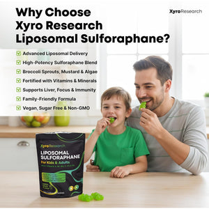 Liposomal Sulforaphane Gummies - 150Mg Broccoli Sprout Extract with Vitamins Supplement for Kids Adults - Antioxidant Cellular Health & Liver Detox Support - Non-Gmo Vegan Sugar-Free