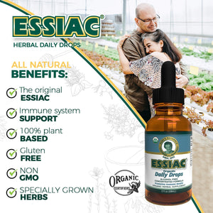 Essiac Original Tea USDA Organic Daily Drops for Enhanced Lymphatic Drainage and Immune Support | Alcohol Free Concentrated Formula | 2Oz (59Ml)