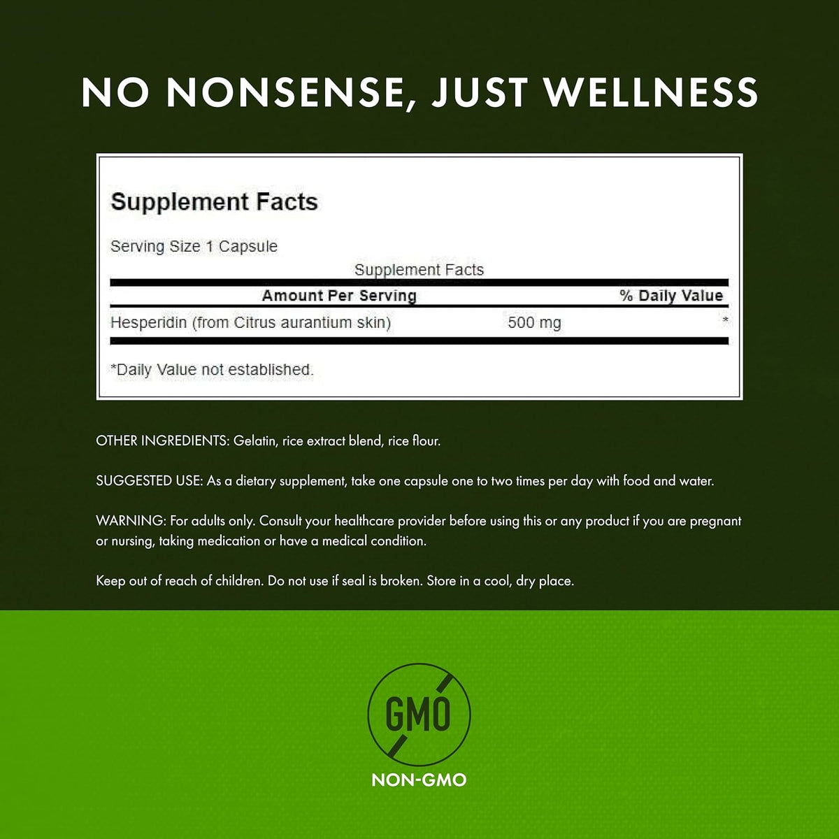 Swanson Hesperidin - Citrus-Derived - Cardiovascular & Hearth Health Support- Contributes to Muscle Recovery* - Features Antioxidant Properties - Gluten Free & Non-Gmo - 60 Capsules