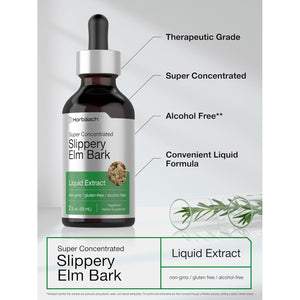 Horbäach Slippery Elm Liquid Drops | 2 Fl Oz | Bark Extract Tincture | Vegetarian | Alcohol Free | Non-Gmo, Gluten Free Supplement