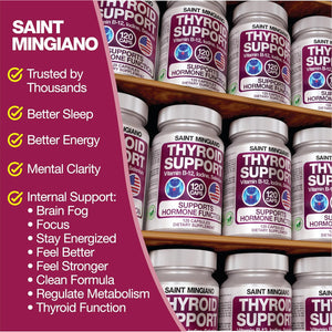 Thyroid Support Supplement with Iodine |120 Capsules to Help Body Mass & Improve Energy, Cardiovascular, Energy & Focus Formula | 14 Natural Vitamins