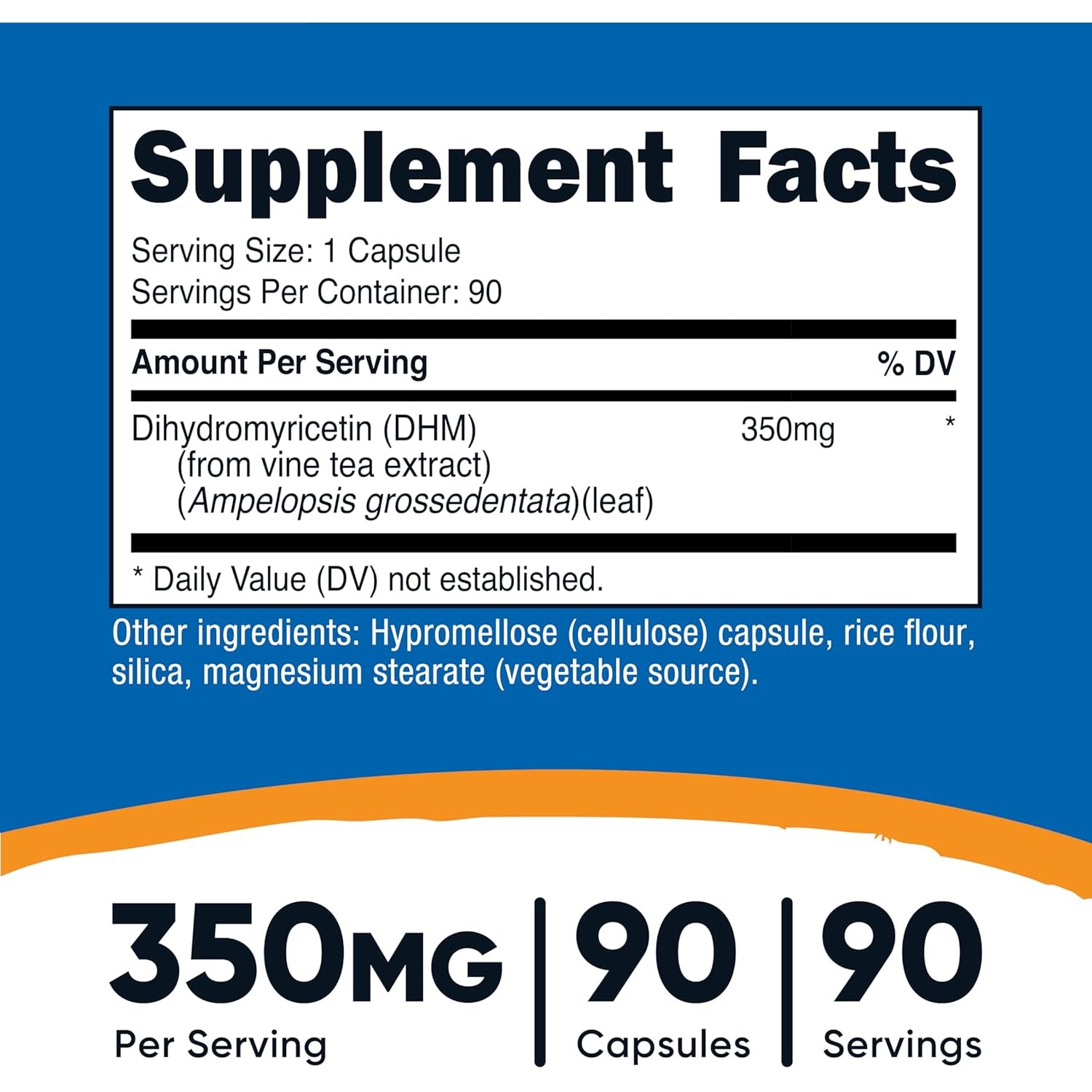 Nutricost Dihydromyricetin (DHM) Capsules (350Mg, 90 Capsules) - Vegan, Non-Gmo, 90 Servings