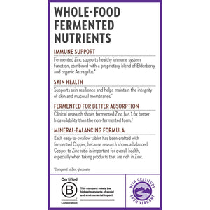 New Chapter Zinc Supplement, Fermented Zinc Complex, ONE Daily for Immune Support + Skin Health, Mineral-Balancing Formula Rich in Copper, Easy to Swallow & Digest, 60 Count (2 Month Supply)