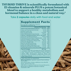 Thrive Energy Support - Naturally Fight Fatigue, Balance Hormones, Promote Focused Energy - Zinc, Selenium, Iodine - 60 Vegetarian Soft Capsules