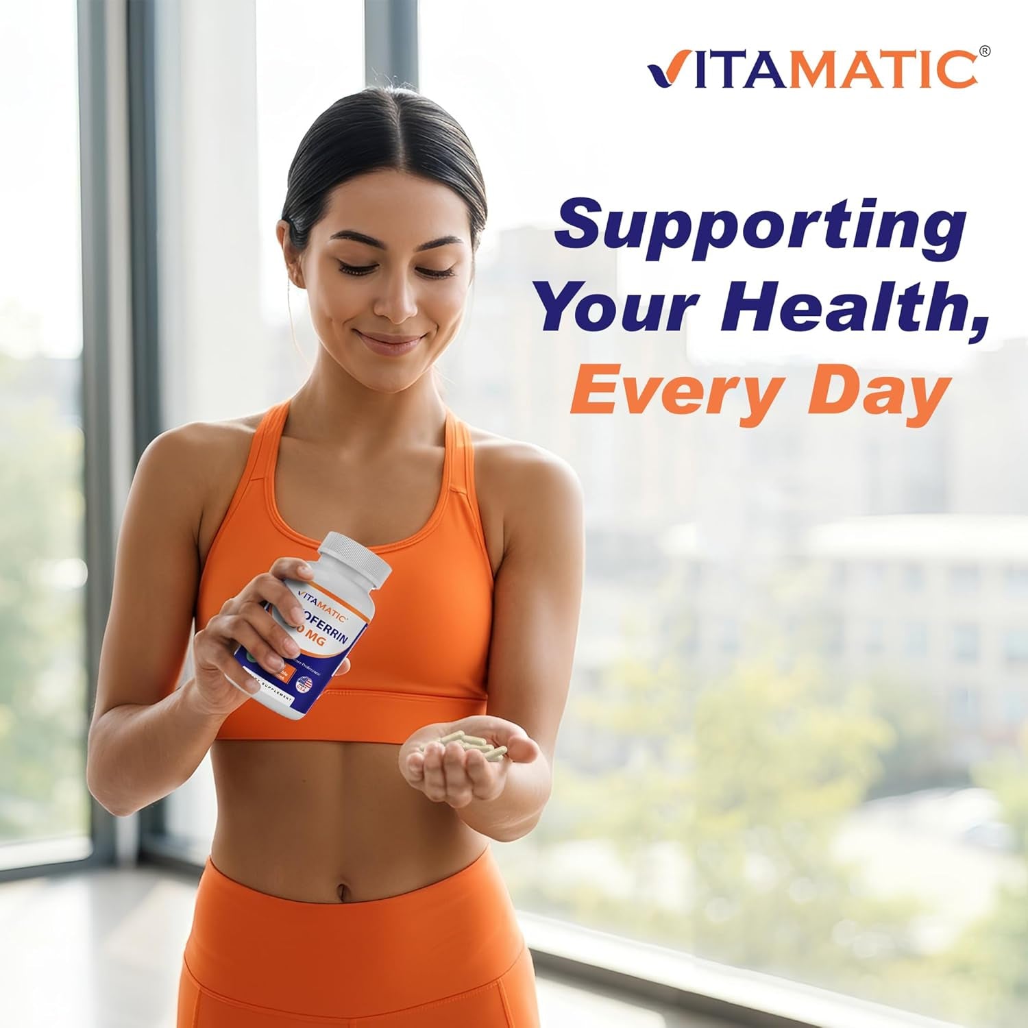 Vitamatic Lactoferrin 500Mg – 60 Vegetable Capsules Promotes Healthy Immune Function