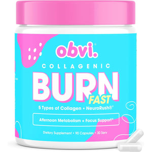 Obvi Multi Collagen Burn Fast | Hydrolyzed Collagen Peptides Types I, II, III, V, X | Keto & Gluten Free | 30 Servings
