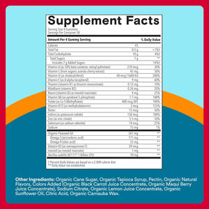Smartypants Multivitamin for Men, Organic Gummies: Probiotics, Coq10, Methylfolate, Omega 3 (ALA), Vitamin D3, C, Vitamin B12, B6, A, K & Zinc for Immune Support, Biotin, 120 Gummies (30 Day Supply)