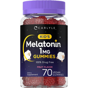 Carlyle Kids Melatonin Gummies | 1 Mg 70 Count | Fruit Flavor Gummy | Vegan, Non-Gmo, Gluten Free
