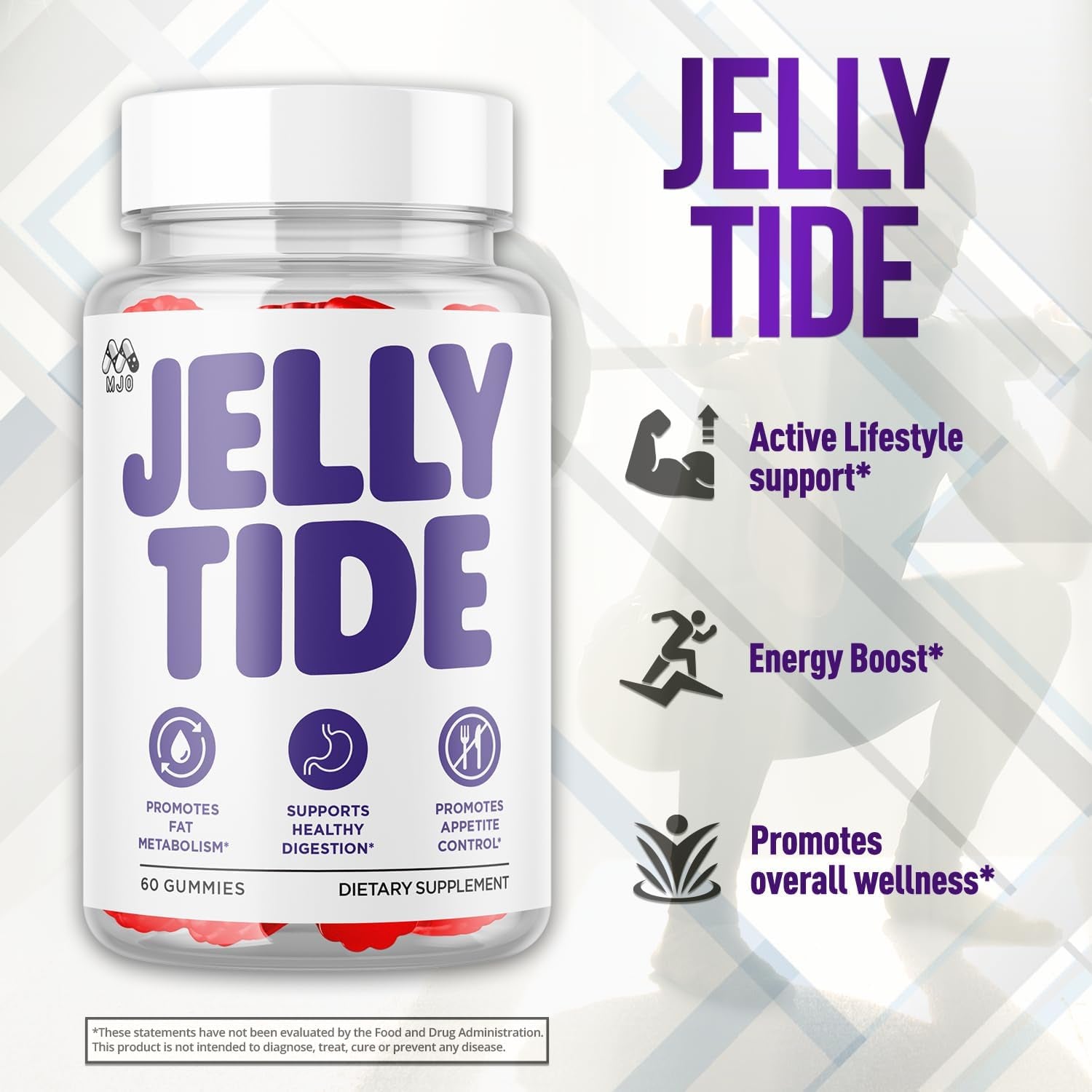 (5 Pack) Jelly Tide Gummies, Official Jellytide Weight Management Gummys with Natural Ingredients, Jellytide Advanced Wellness Gummy with Maximum Strength Active Lifestyle Multivitamins (300 Gummies)