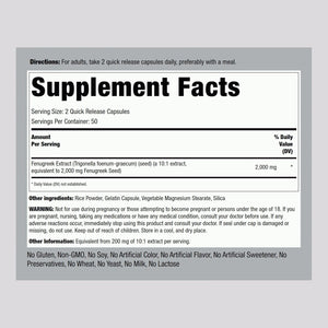 Piping Rock Fenugreek Capsules | 100 Pills | Concentrated Seed Extract | Herbal Supplement for Women | Non-Gmo, Gluten Free